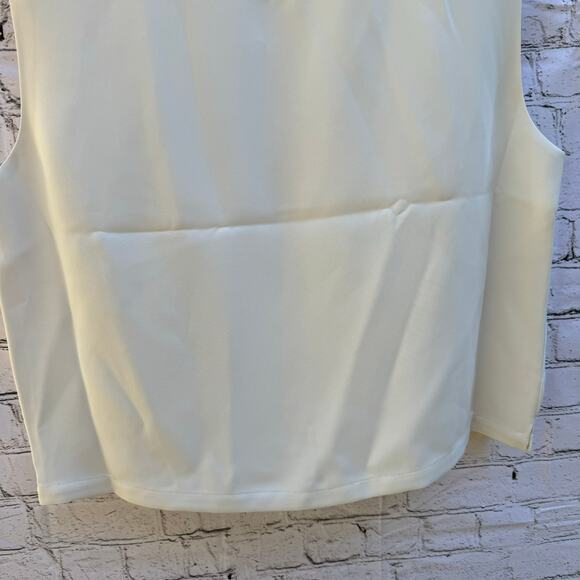All Saints Mika Top Warm White US Size 6 Sleeveless Blouse Modern Basic Crew NWT - Picture 6 of 9